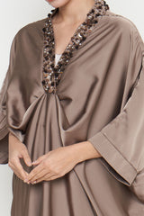 Hania Kaftan Dress in Dark Brown