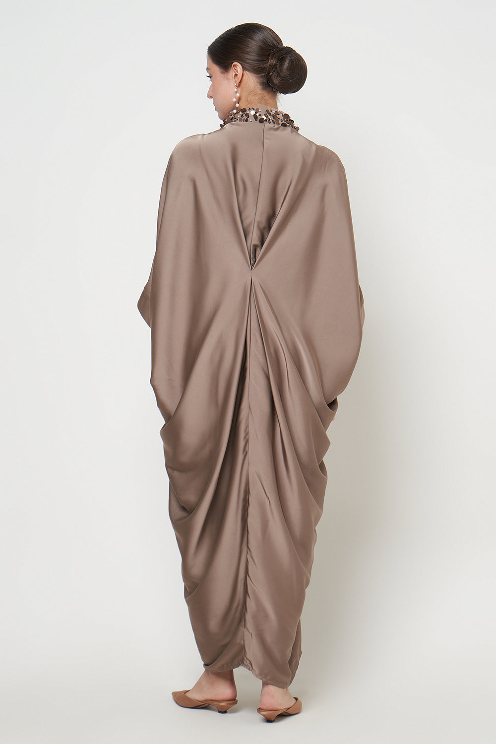 Hania Kaftan Dress in Dark Brown
