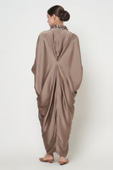 Hania Kaftan Dress in Dark Brown