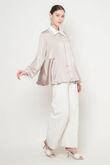 Gamita Zipper Top in Etoupe White