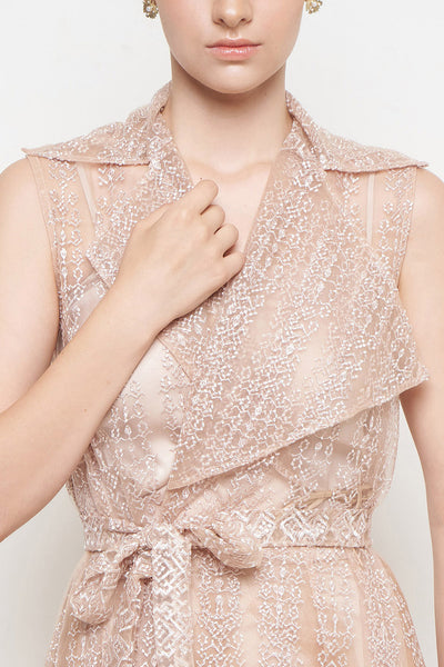 Laura Long Outer Top in Skin