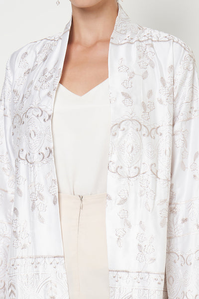 Numa Long Outer Top in White