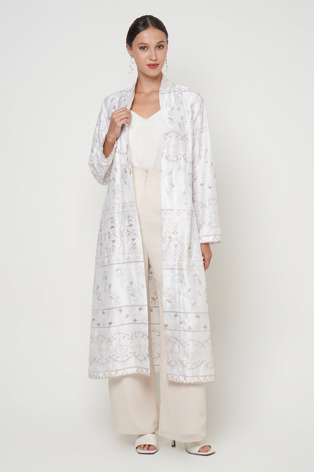 Numa Long Outer Top in White