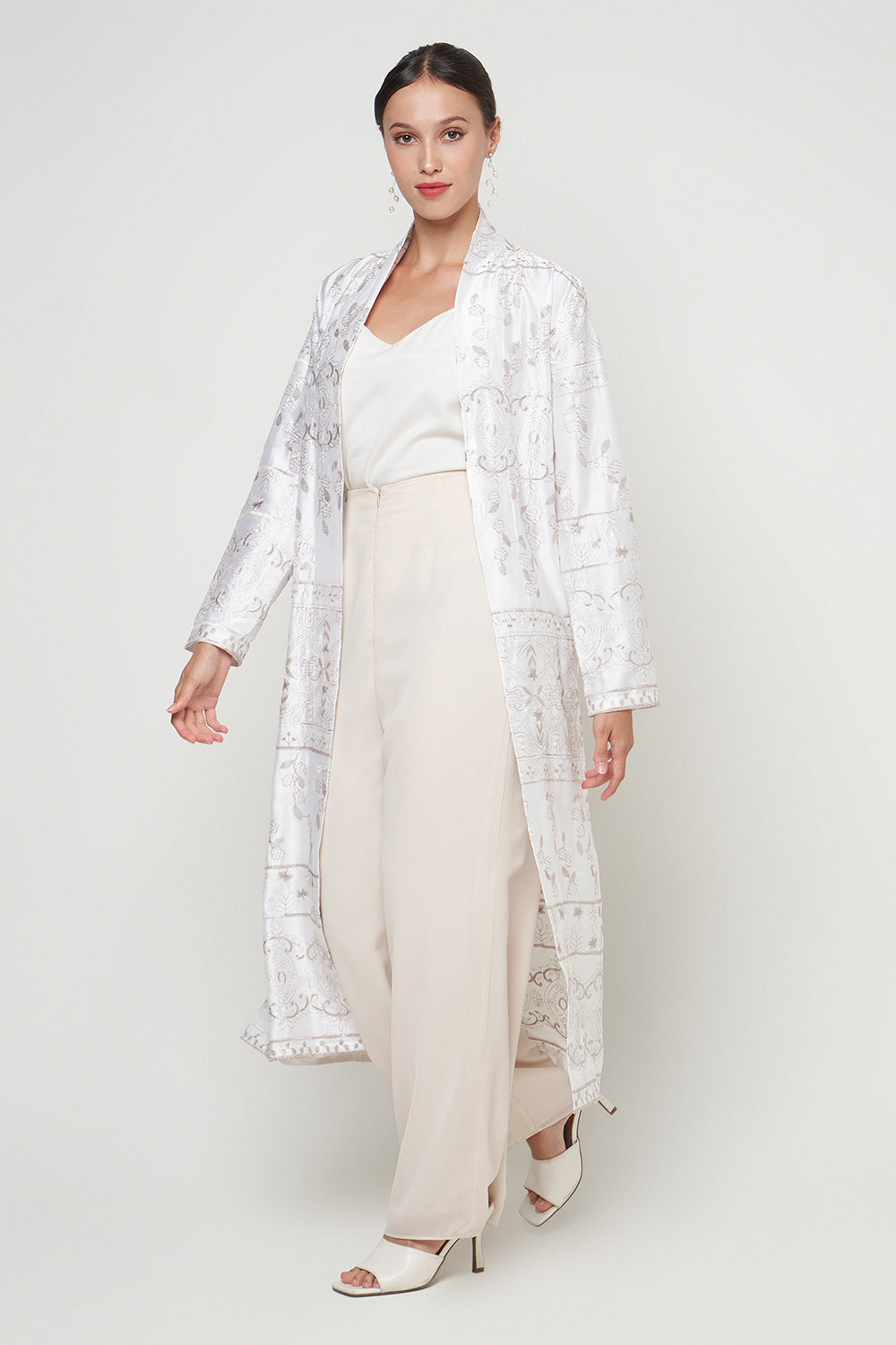 Numa Long Outer Top in White