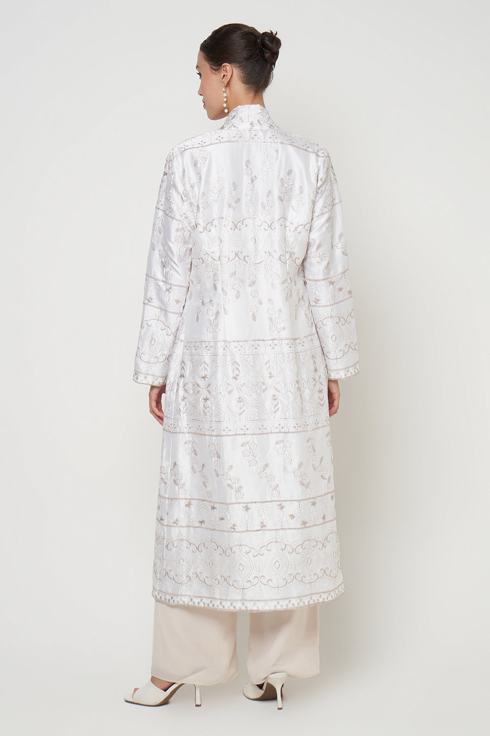 Numa Long Outer Top in White