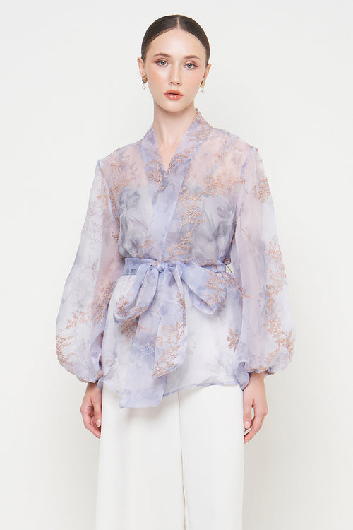 Luna Kimono Top in Purple Grey