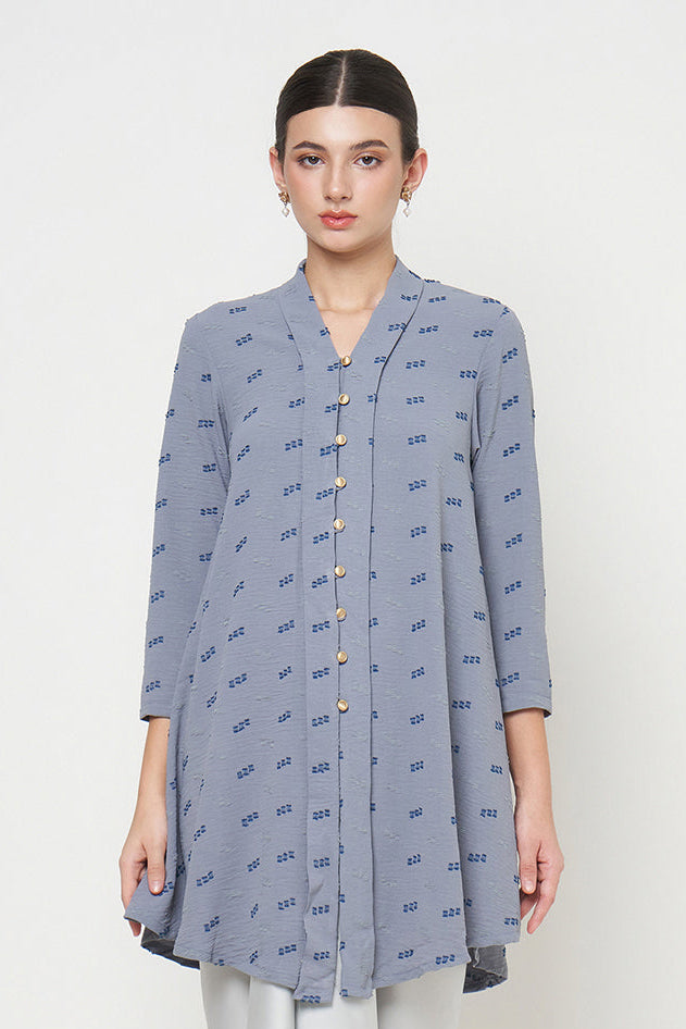 Anjani Kebaya Top in Denim Blue