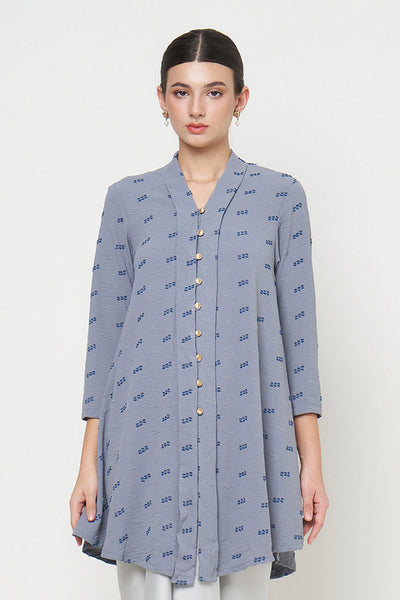 Anjani Kebaya Top in Denim Blue