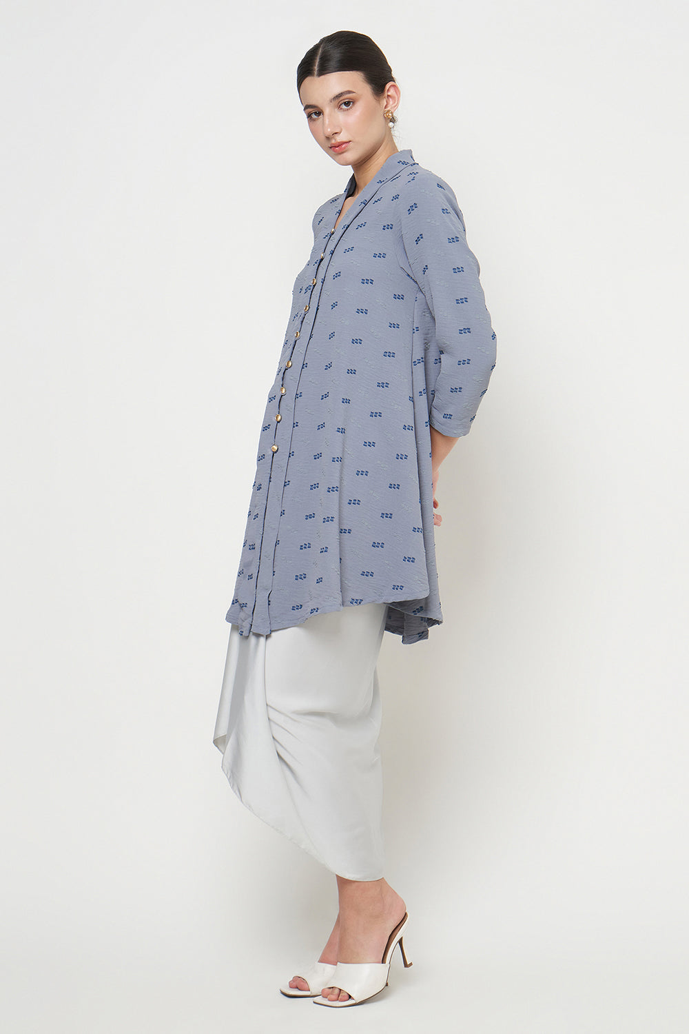 Anjani Kebaya Top in Denim Blue