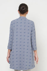 Anjani Kebaya Top in Denim Blue