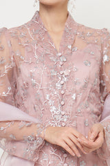 Kanaya Long Kebaya Set in Light Rose