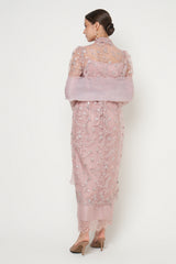 Kanaya Long Kebaya Set in Light Rose