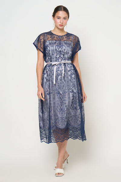 Ghina Dress in Navy