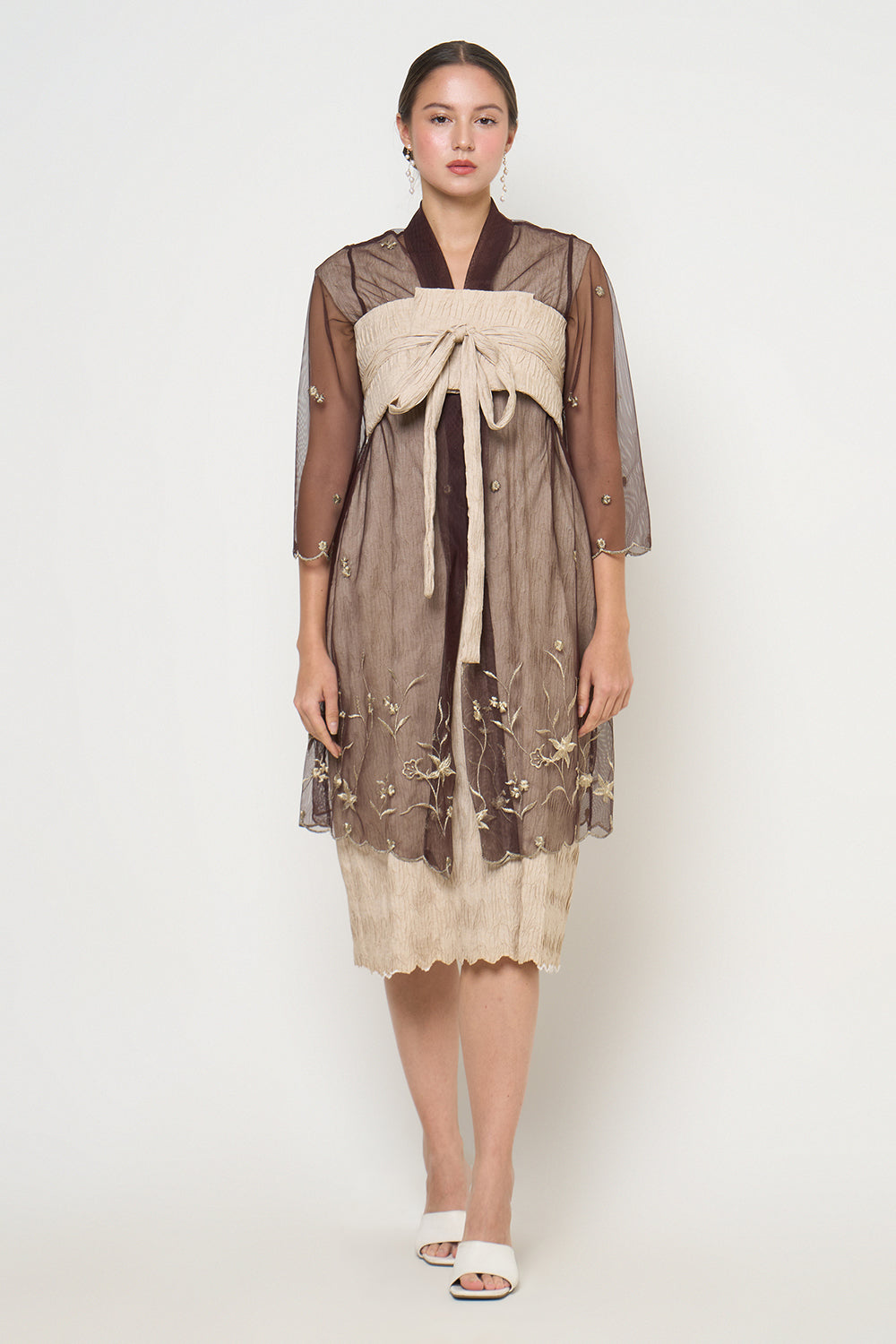 Dewita Kebaya Dress in Brown