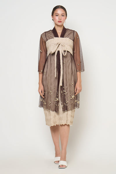 Dewita Kebaya Dress in Brown