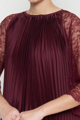 Vilana Dress in Maroon Burgundy