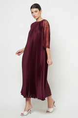 Vilana Dress in Maroon Burgundy
