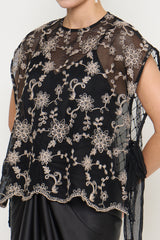 Nala Flower Vest in Black