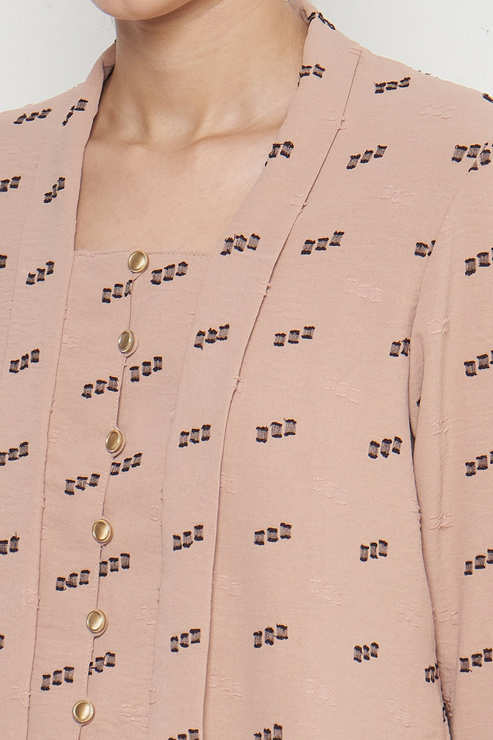 Andini Kebaya Top in Pale Brown