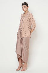 Andini Kebaya Top in Pale Brown