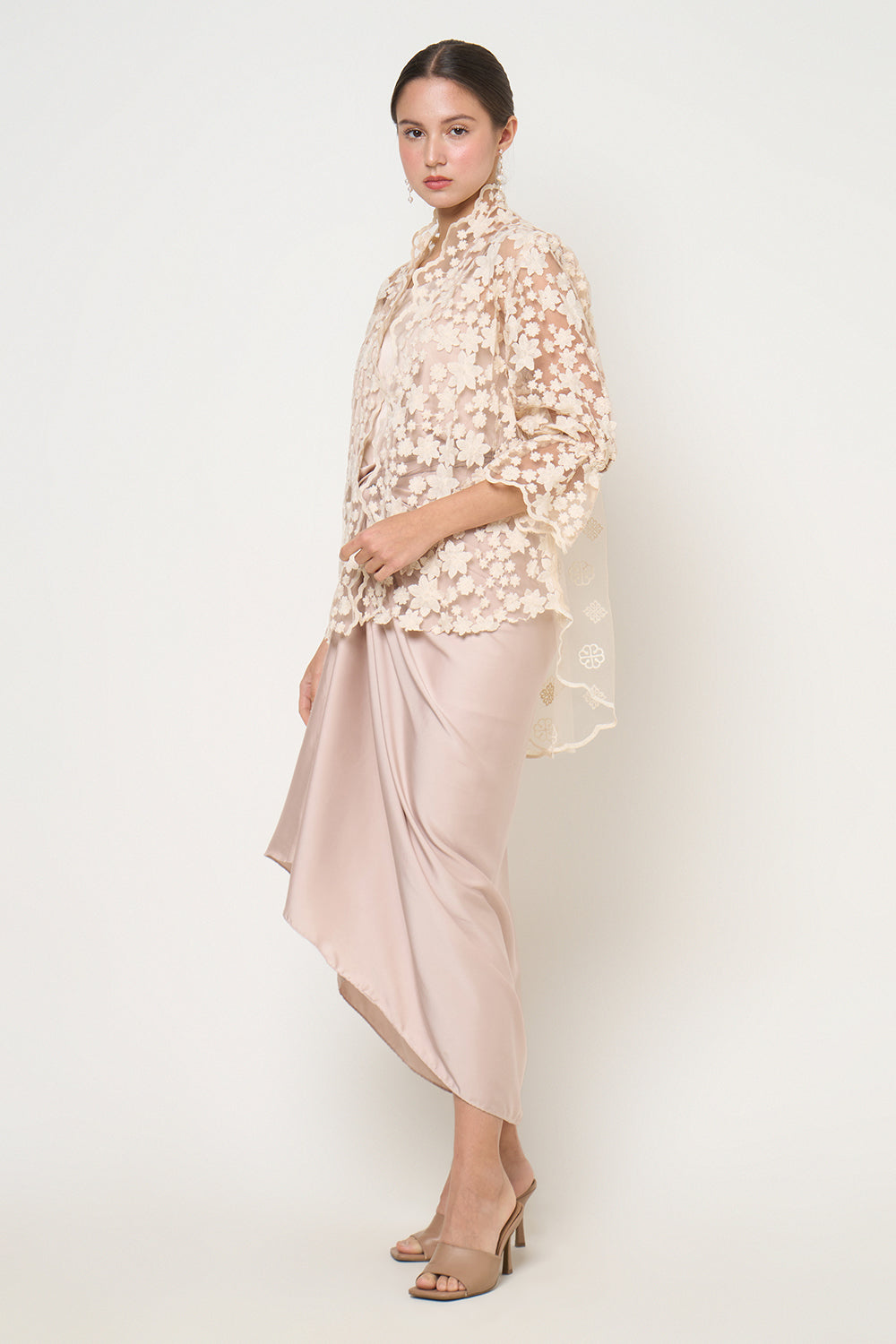 Kusuma Flower Outer Top in Warm Ivory Nude