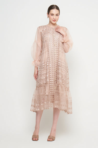 Naomi Dress in Creme Gold