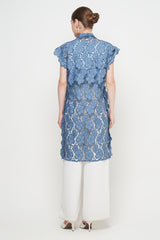 Yuna Long Outer Top in Blue Denim