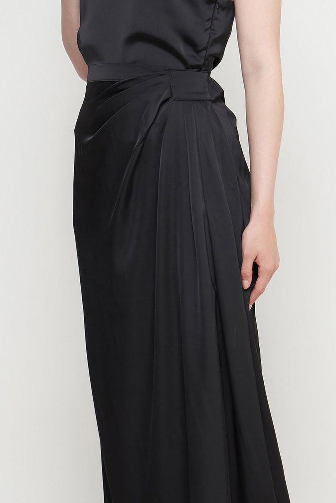 Petra Drapped Skirt in Black