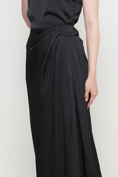 Petra Drapped Skirt in Black