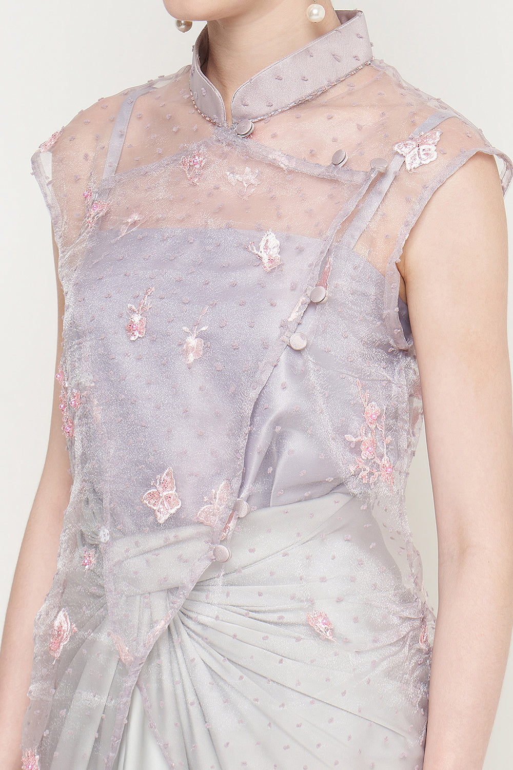 Amelia Top in Grey Purple