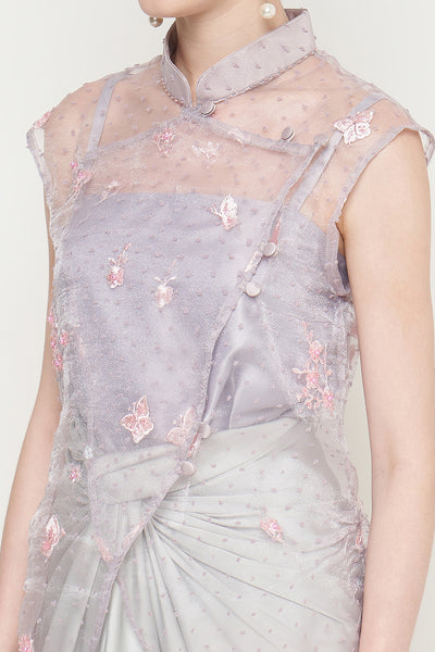 Amelia Top in Grey Purple