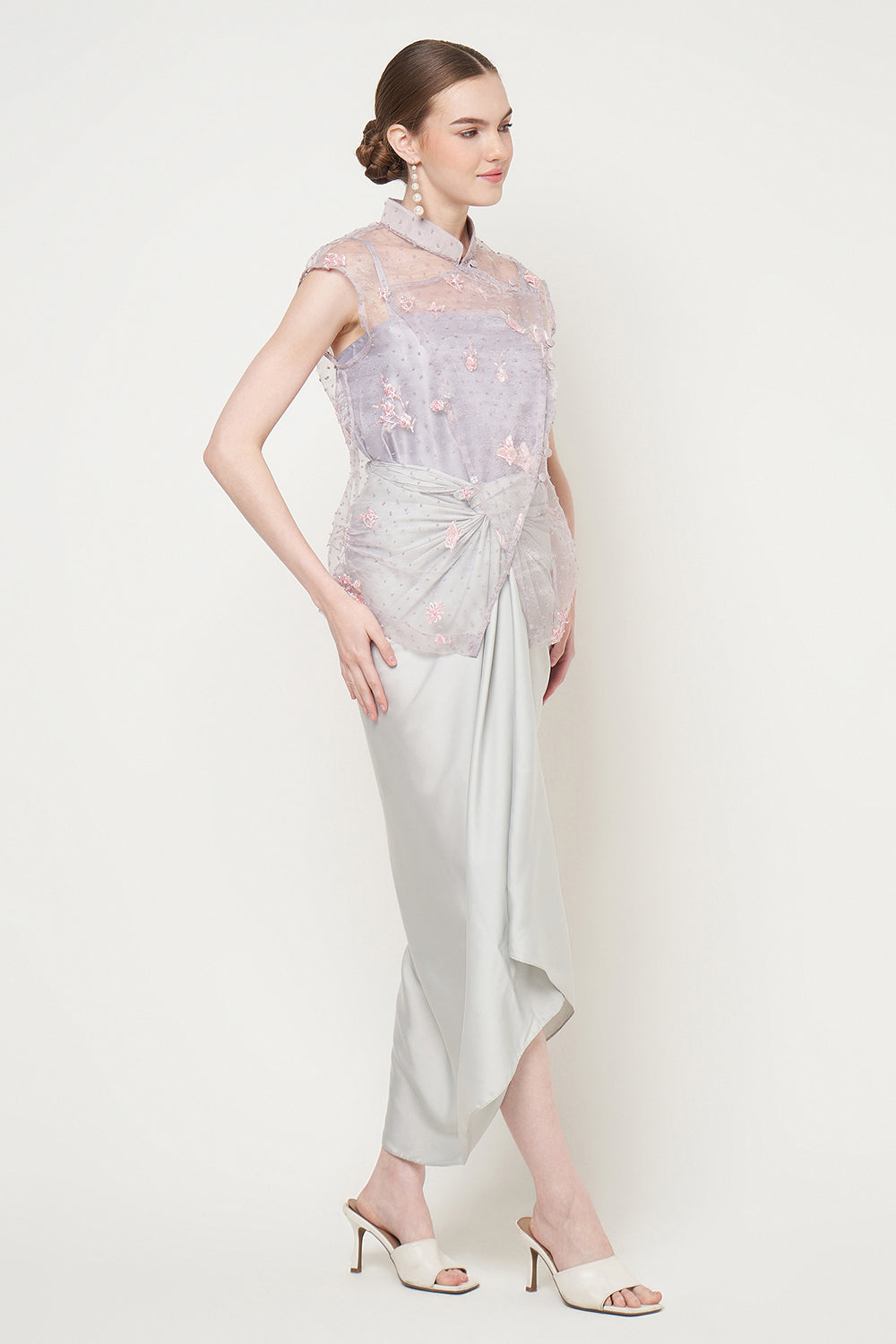 Amelia Top in Grey Purple