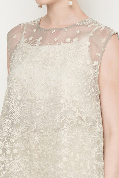 Ava Top in Ivory Sage