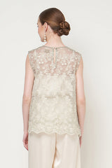 Ava Top in Ivory Sage