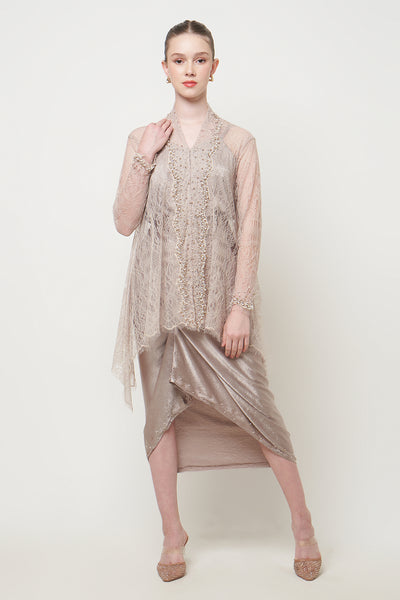 Delila Kebaya Set in Nude Cream