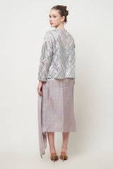 Iswari Kebaya Set in Silver Gray
