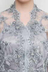 Nayra Kebaya Set in Blue Gray
