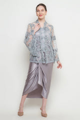 Nayra Kebaya Set in Blue Gray