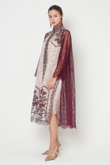 Amber Dress in Nude Burgundy