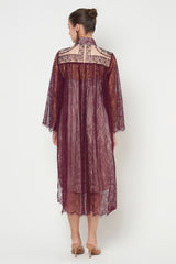 Amber Dress in Nude Burgundy