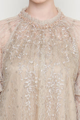 Shaima Dress in Nude Gold Green