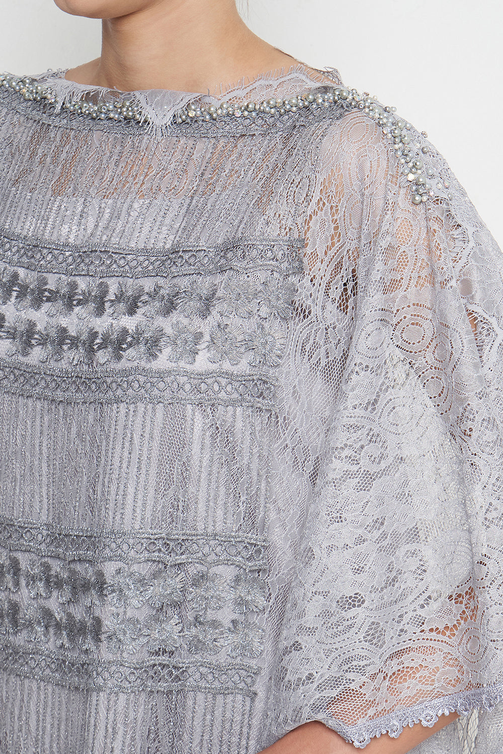 Adara Kaftan Dress in Mystic Gray