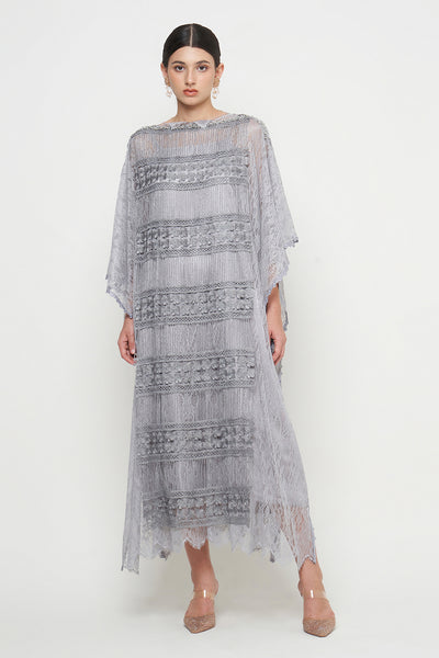 Adara Kaftan Dress in Mystic Gray