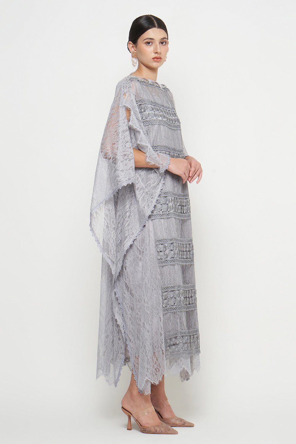 Adara Kaftan Dress in Mystic Gray