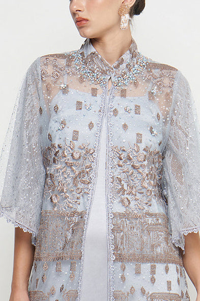 Inaya Dress in Blue Gray