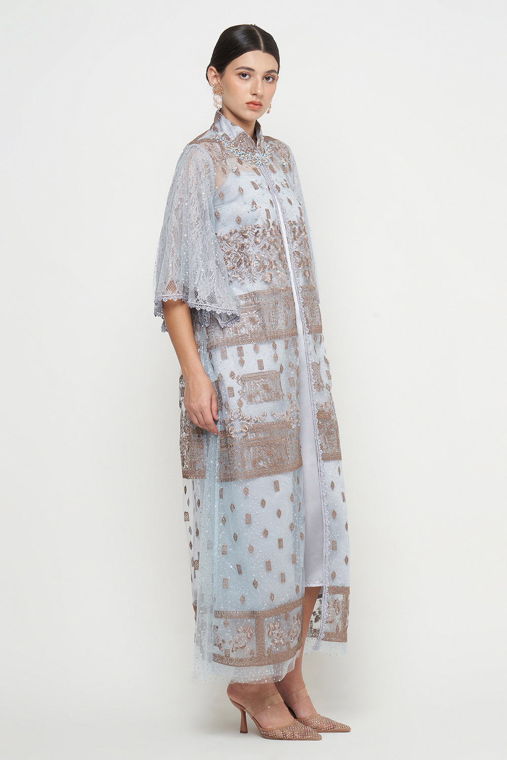 Inaya Dress in Blue Gray
