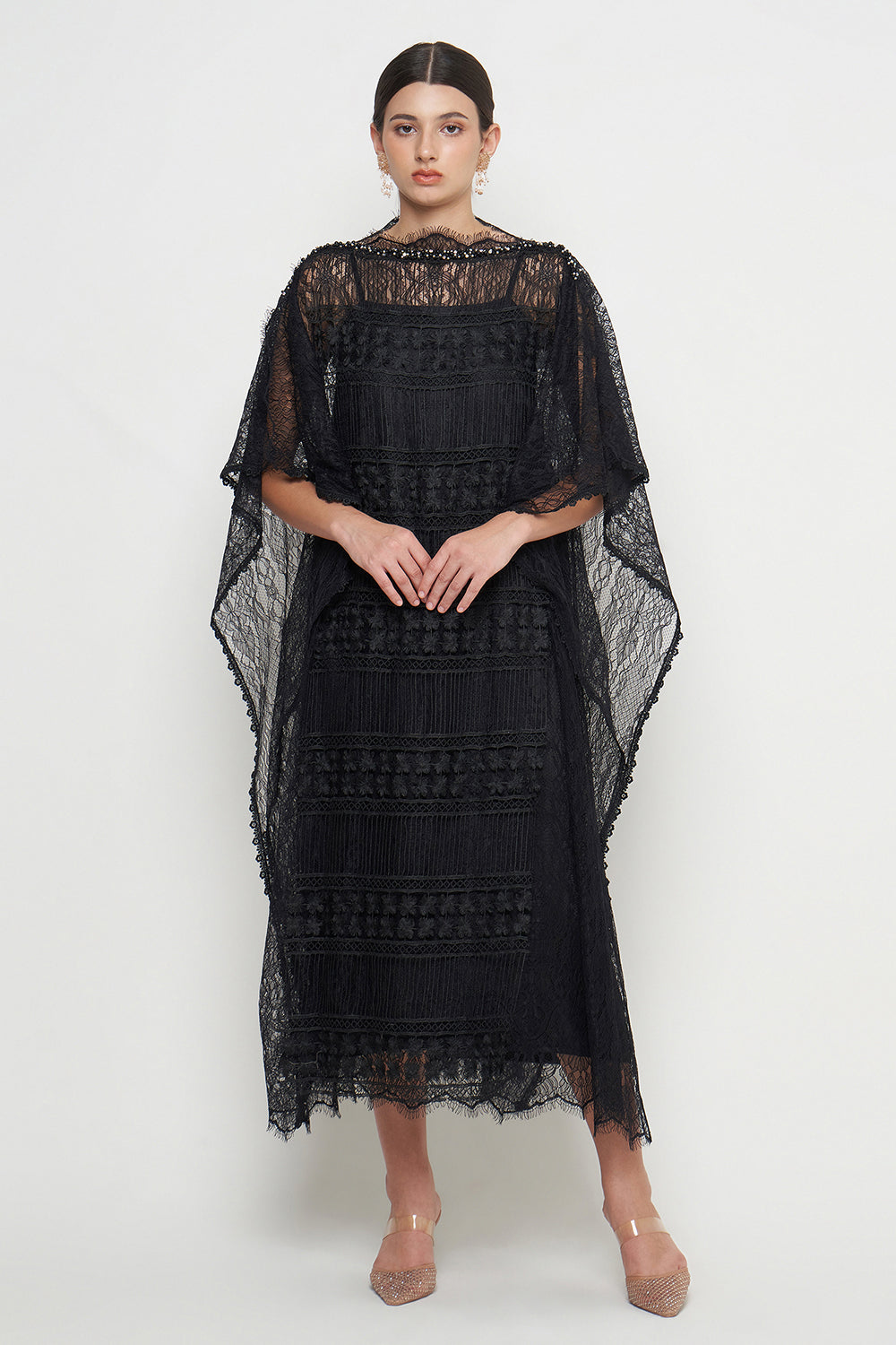 Adara Kaftan Dress in Black