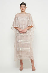 Adara Kaftan Dress in Nude Champagne