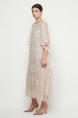 Adara Kaftan Dress in Nude Champagne