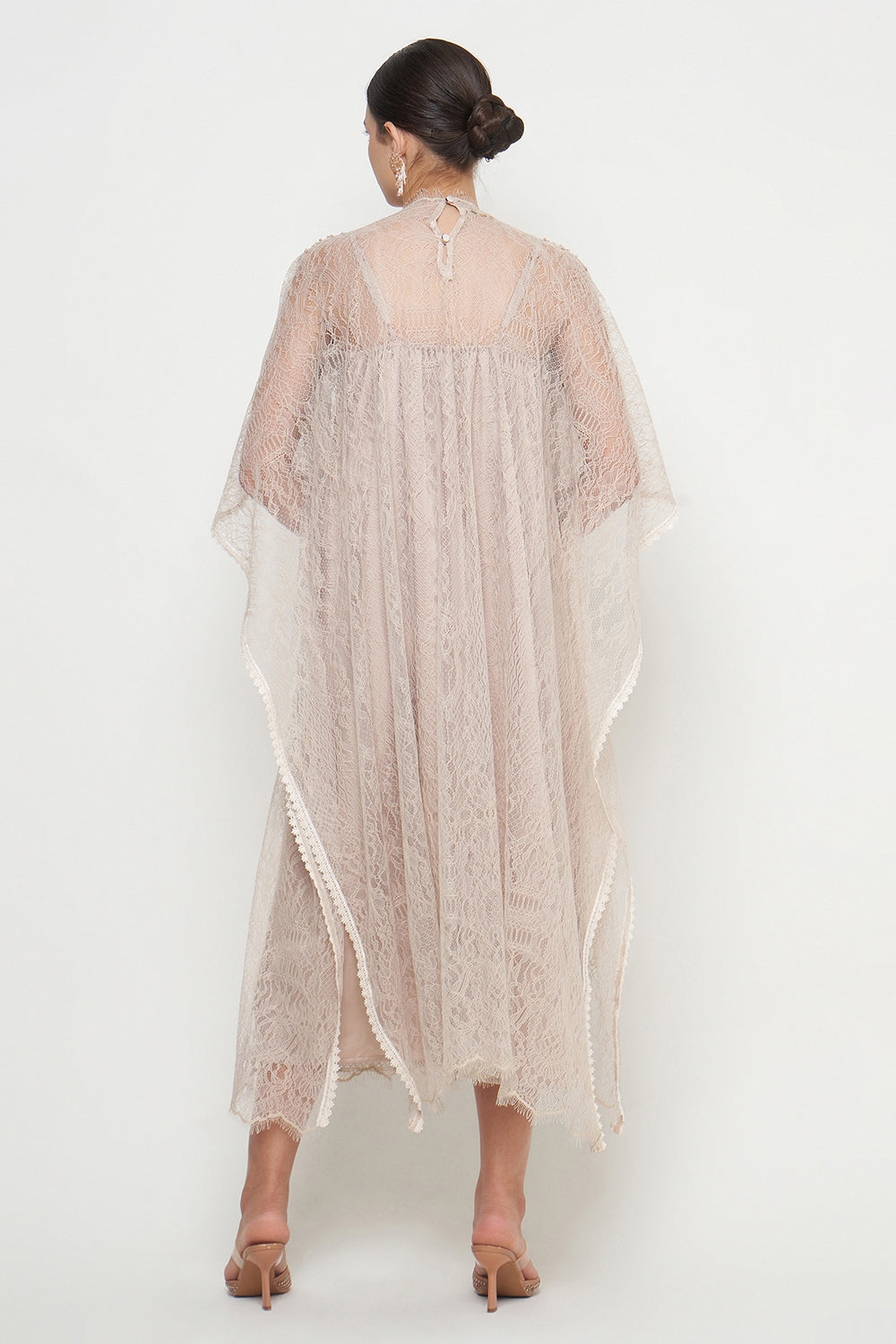 Adara Kaftan Dress in Nude Champagne